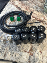 SO239 panel mounts and 7ft electrical cord with cord grip capacitor bank of 8